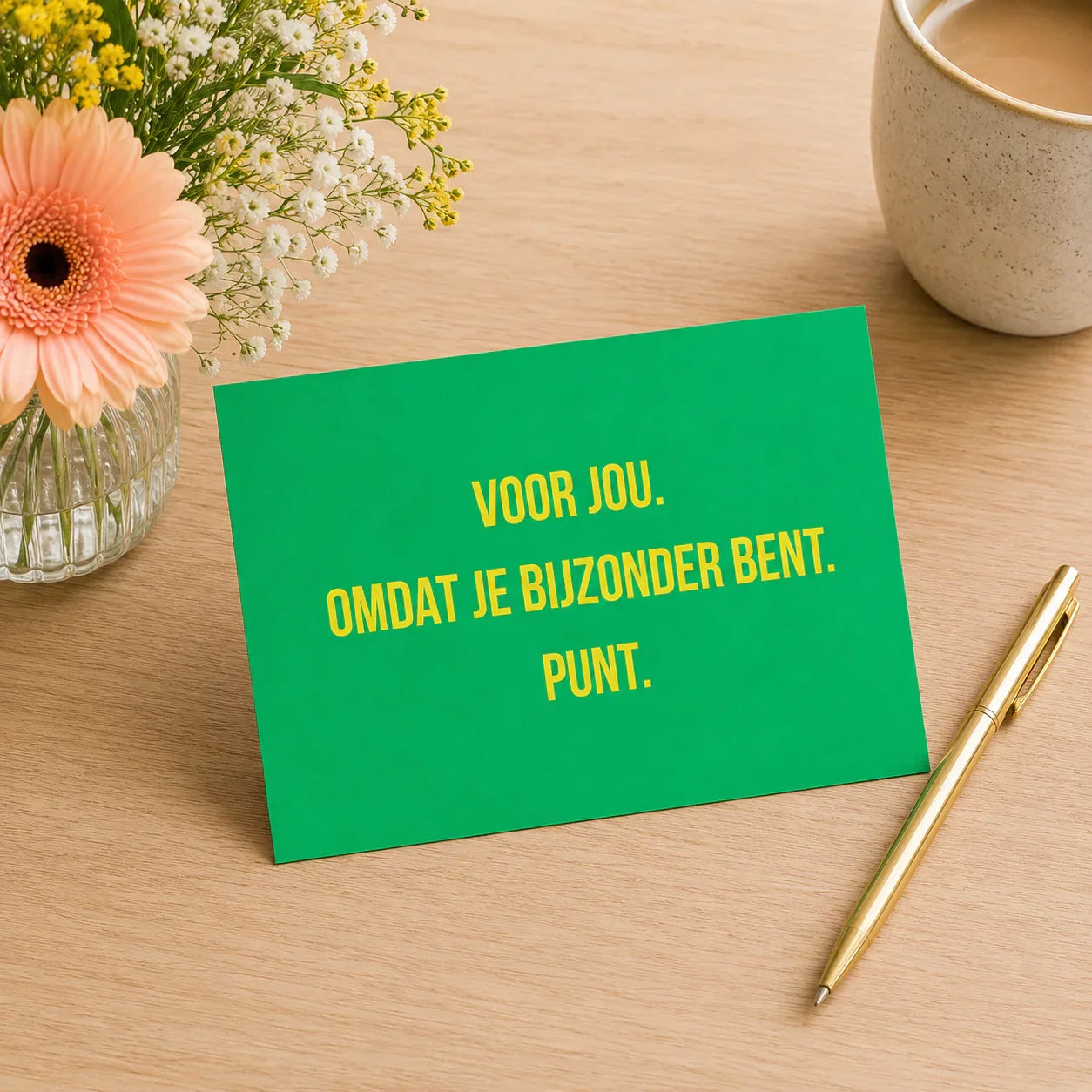 Bijzondere ansichtkaart met tekst voor jou omdat je bijzonder bent punt kaart met liefdevolle boodschap